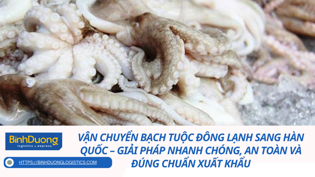 Vận chuyển bạch tuộc đông lạnh sang Hàn Quốc – Giải pháp nhanh chóng, an toàn và đúng chuẩn xuất khẩu