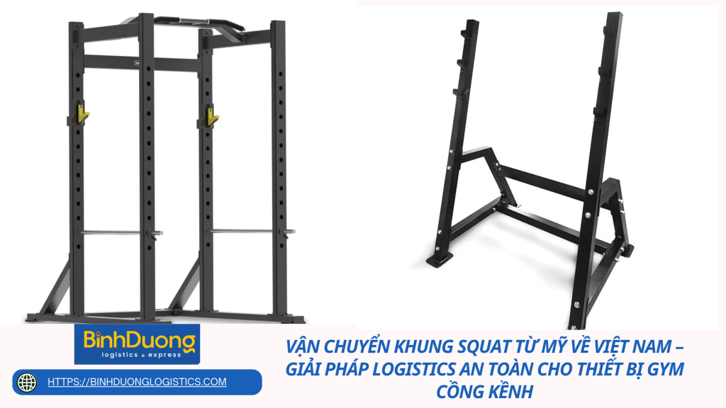 Vận chuyển khung squat từ Mỹ về Việt Nam – Giải pháp logistics an toàn cho thiết bị gym cồng kềnh