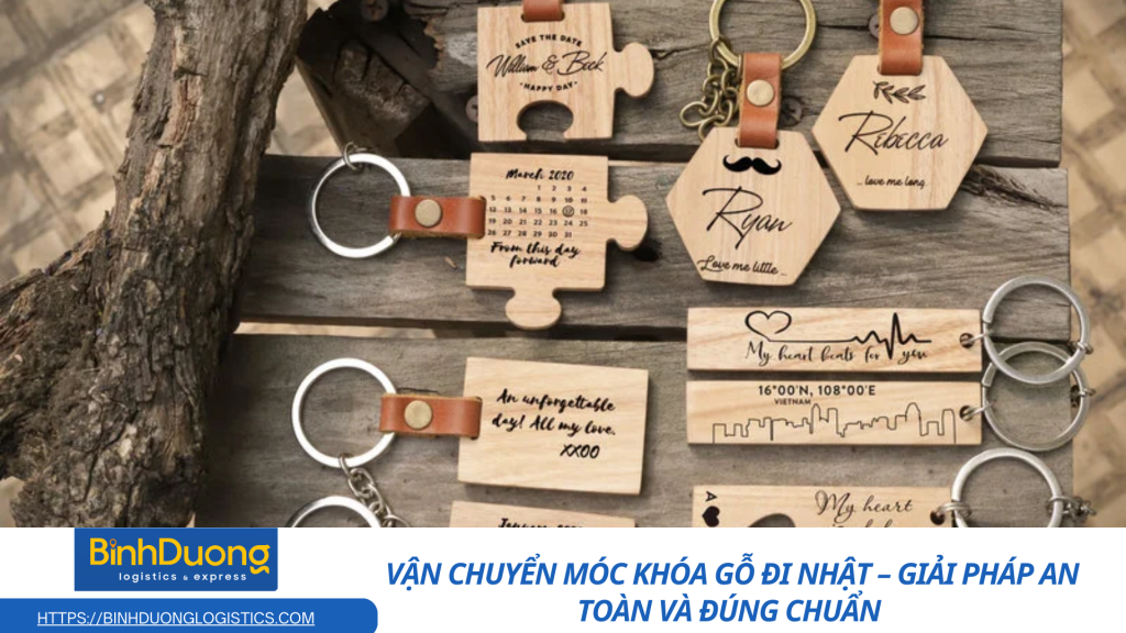 Vận chuyển móc khóa gỗ khắc đi Pháp
