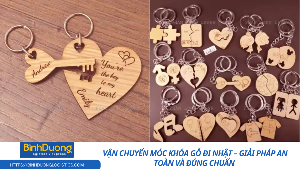 Vận chuyển móc khóa gỗ khắc đi Pháp