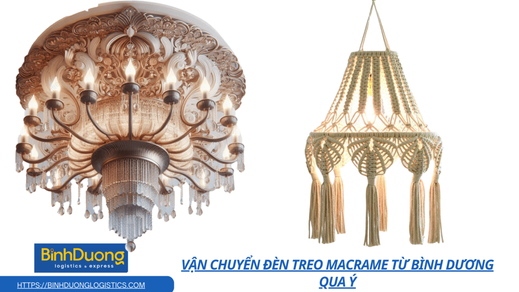 Vận chuyển đèn treo macrame từ Bình Dương qua Ý