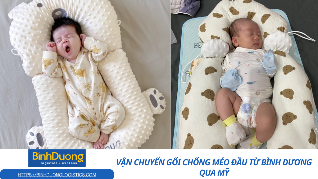 Vận chuyển gối chống méo đầu từ Bình Dương đi Mỹ