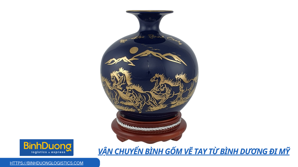 Vận chuyển Bình gốm vẽ tay từ Bình Dương đi Mỹ