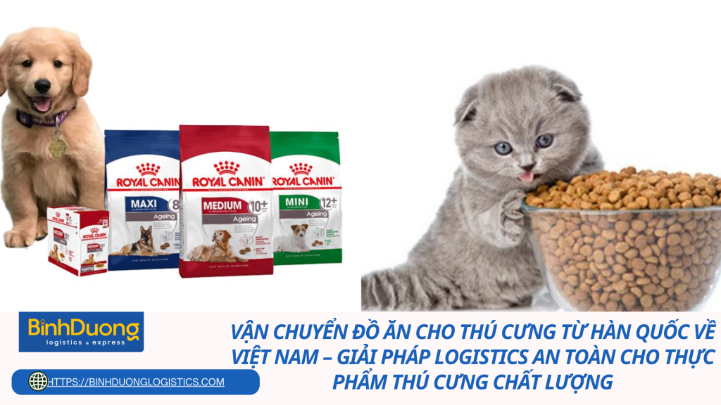Vận chuyển đồ ăn cho thú cưng từ Hàn Quốc về Việt Nam – Giải pháp logistics an toàn cho thực phẩm thú cưng chất lượng
