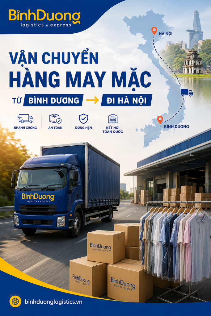Vận chuyển hàng may mặc từ Bình Dương đi Hà Nội