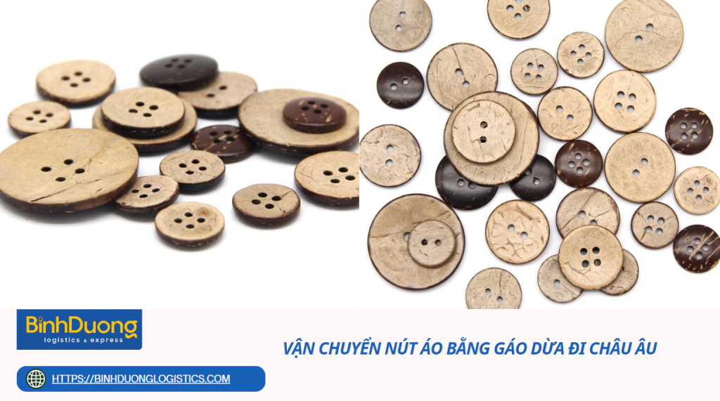 Vận chuyển nút áo bằng gáo dừa đi châu Âu