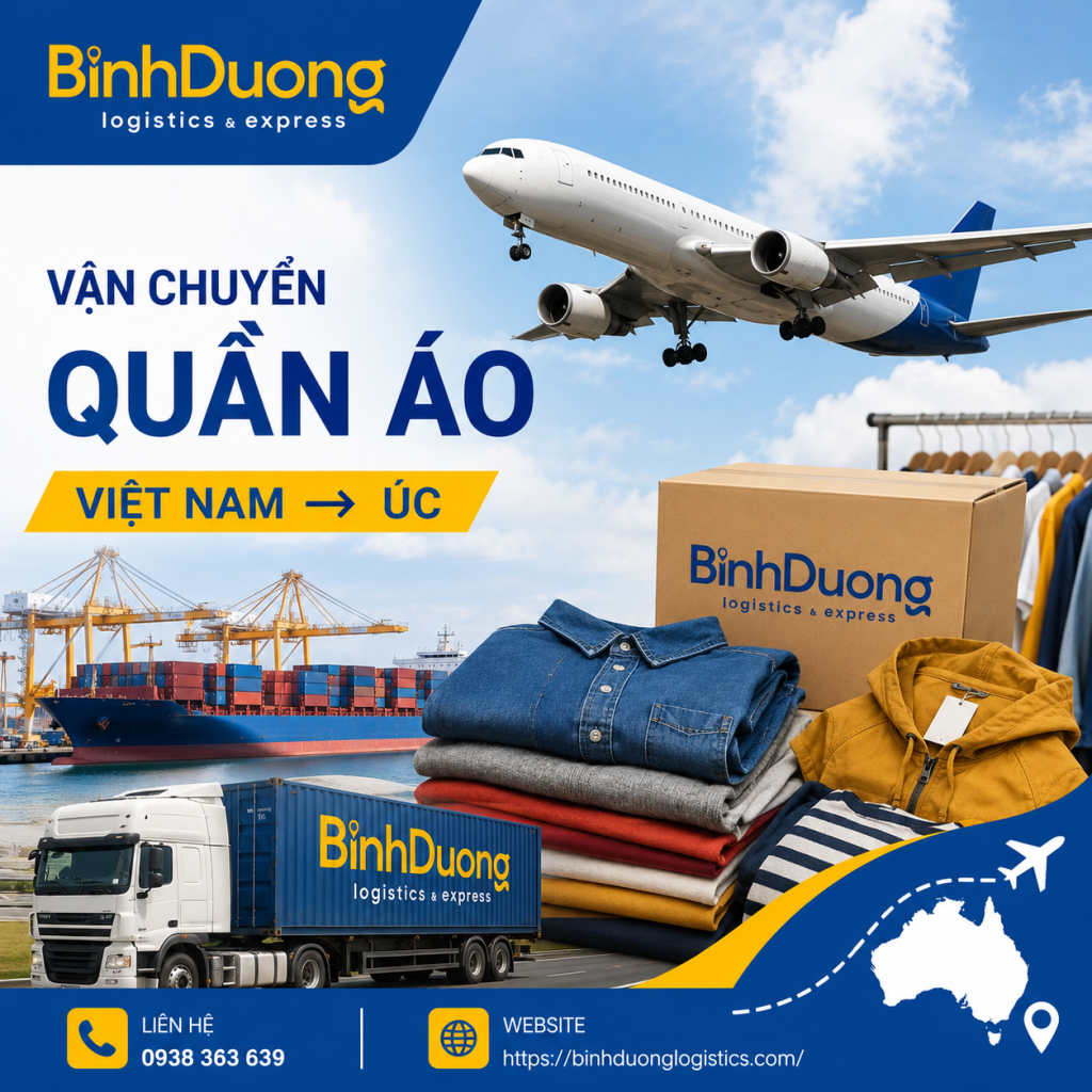 Vận chuyển quần áo từ Bình Dương sang Úc: Quy trình giao nhận hàng hóa xuất khẩu