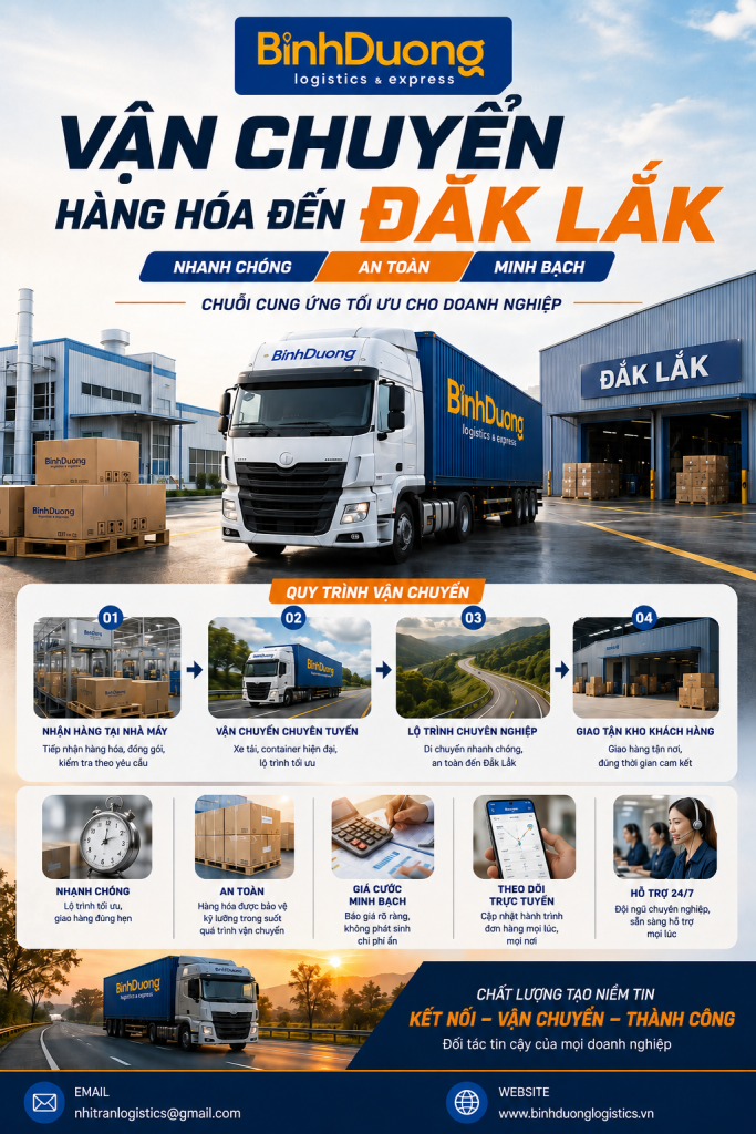 Vận chuyển hàng hóa đến Đắk Lắk – Chuỗi cung ứng tối ưu cho doanh nghiệp