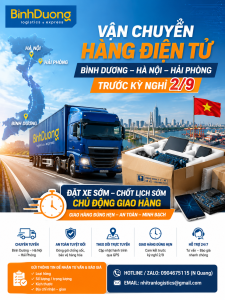 Vận chuyển hàng điện tử từ Bình Dương đi Hà Nội – Hải Phòng trước kỳ nghỉ lễ 2/9
