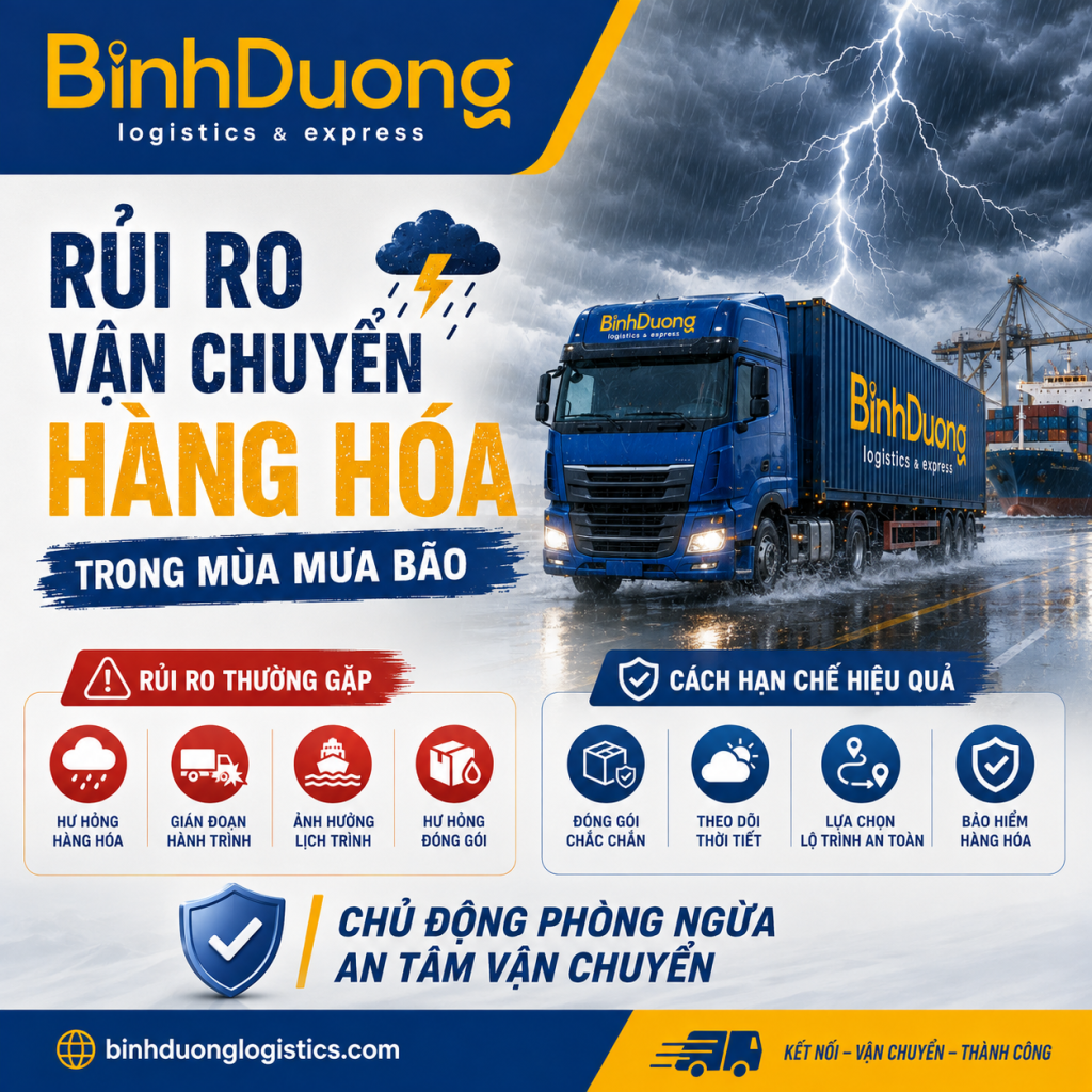 Rủi ro vận chuyển hàng hóa trong mùa mưa bão và cách hạn chế