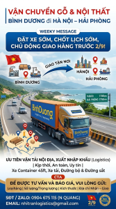 Vận chuyển nội thất từ Bình Dương đi Hà Nội – Hải Phòng trước kỳ nghỉ 2/9