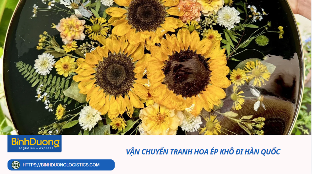 Vận chuyển tranh hoa ép khô đi Hàn Quốc