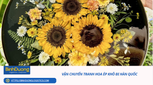 Vận chuyển tranh hoa ép khô đi Hàn Quốc