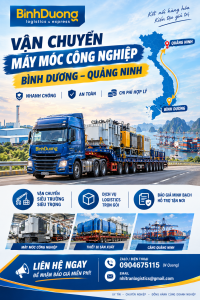 Vận chuyển máy móc công nghiệp từ Bình Dương đi Quảng Ninh