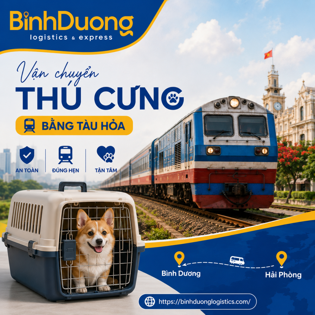 Vận chuyển thú cưng từ Bình Dương đi Hải Phòng bằng tàu hỏa