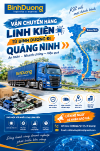 Vận chuyển hàng linh kiện từ Bình Dương đi Quảng Ninh - nhận hàng tại nhà máy