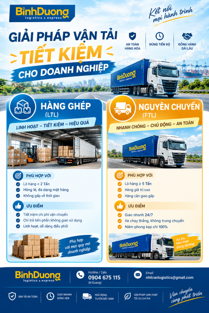 Hàng 500kg, 2 tấn hay 5 tấn: Chọn hàng ghép hay nguyên chuyến để tiết kiệm hơn?