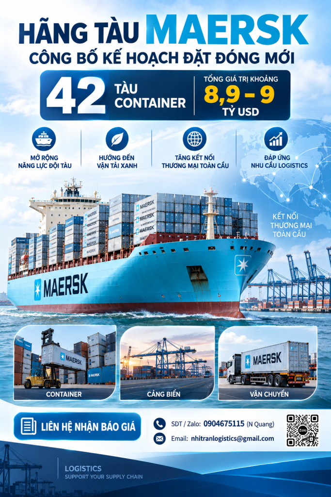 Hãng tàu Maersk đặt đóng mới 42 tàu container: Tác động đến chuỗi cung ứng toàn cầu