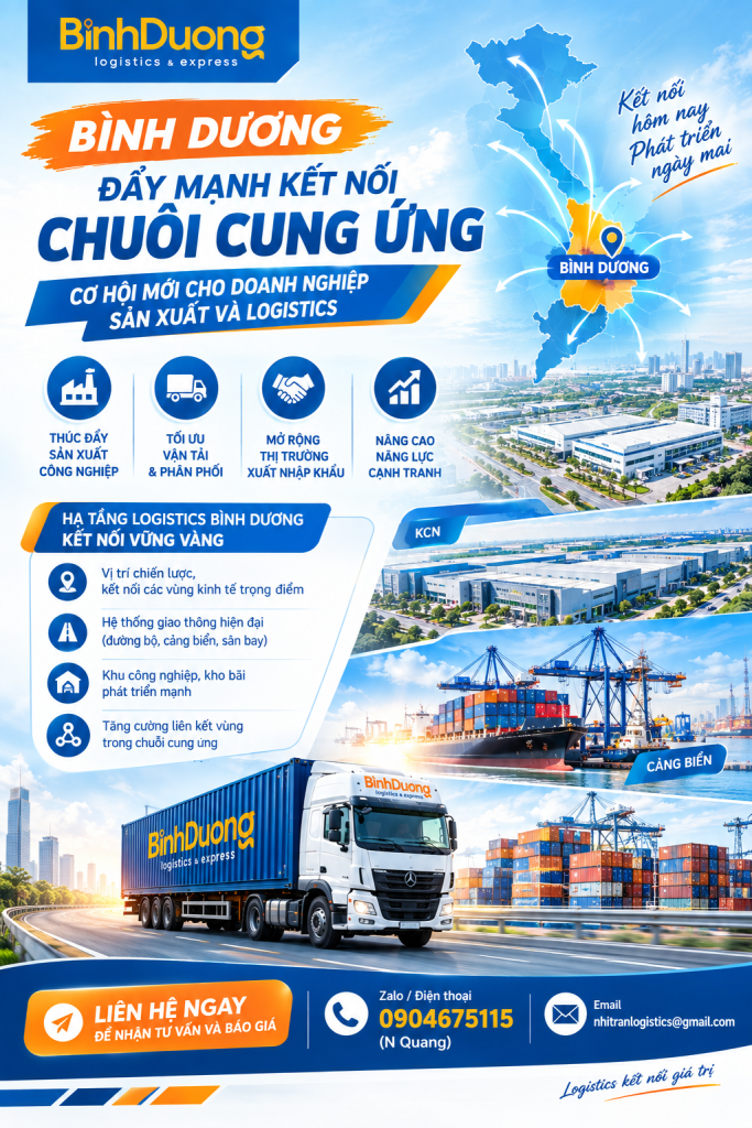 Bình Dương đẩy mạnh kết nối chuỗi cung ứng: Cơ hội mới cho doanh nghiệp sản xuất và logistics
