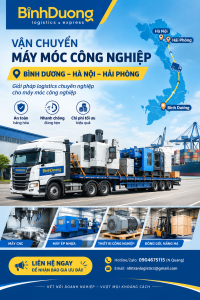 Vận chuyển máy móc công nghiệp từ Bình Dương đi Hà Nội – Hải Phòng