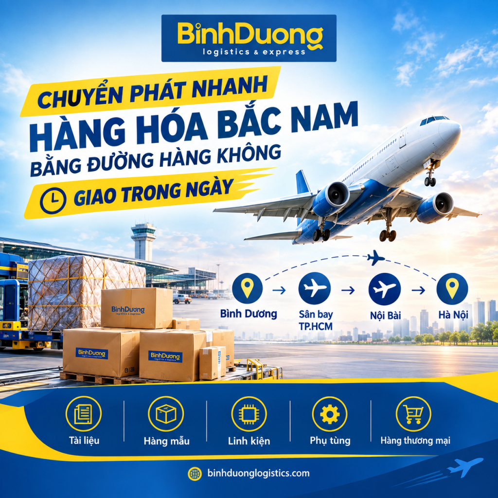 Chuyển phát nhanh hàng hóa Bắc Nam bằng đường hàng không trong ngày