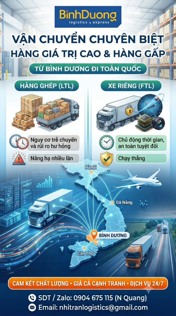 Hàng gấp, hàng giá trị cao: Khi nào nên dùng xe riêng thay vì hàng ghép?