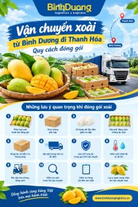 Vận chuyển xoài từ Bình Dương đi Thanh Hóa: Quy cách đóng gói