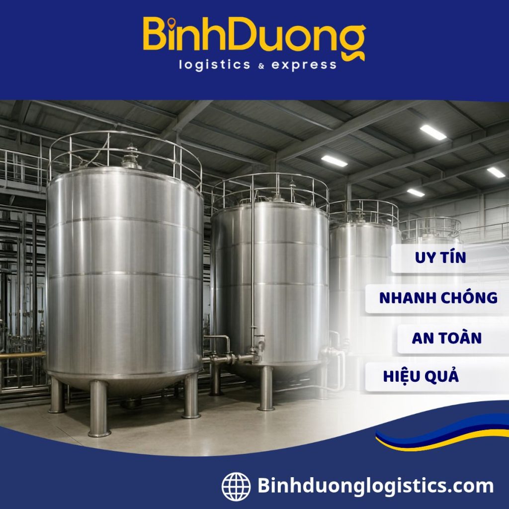 Vận chuyển bồn inox công nghiệp từ Bình Dương đi Huế