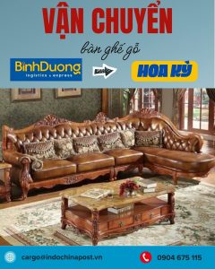 Vận chuyển bàn ghế gỗ từ Bình Dương xuất khẩu qua Hoa Kỳ bằng đường biển