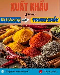 Xuất khẩu gia vị từ Bình Dương sang thị trường Trung Quốc bằng vận tải đường biển