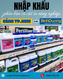 Vận chuyển phân bón và vật tư nông nghiệp nhập khẩu từ cảng TP.HCM về Bình Dương