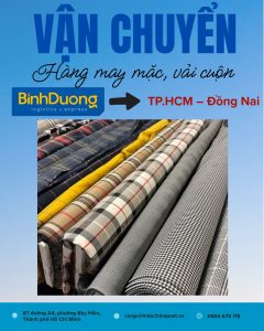 Vận chuyển hàng may mặc, vải cuộn từ Bình Dương đi TP.HCM – Đồng Nai