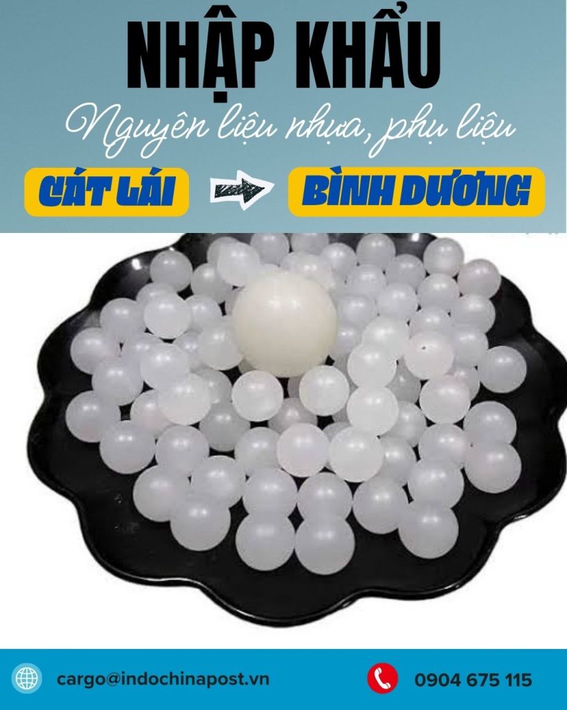Nguyên liệu nhựa, phụ liệu nhập khẩu từ Cát Lái về Bình Dương