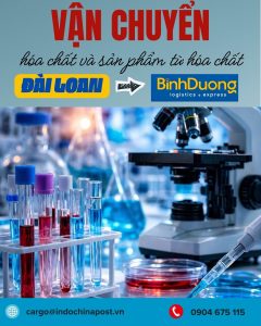 Vận chuyển hóa chất và sản phẩm từ hóa chất nhập khẩu từ Đài Loan về Bình Dương
