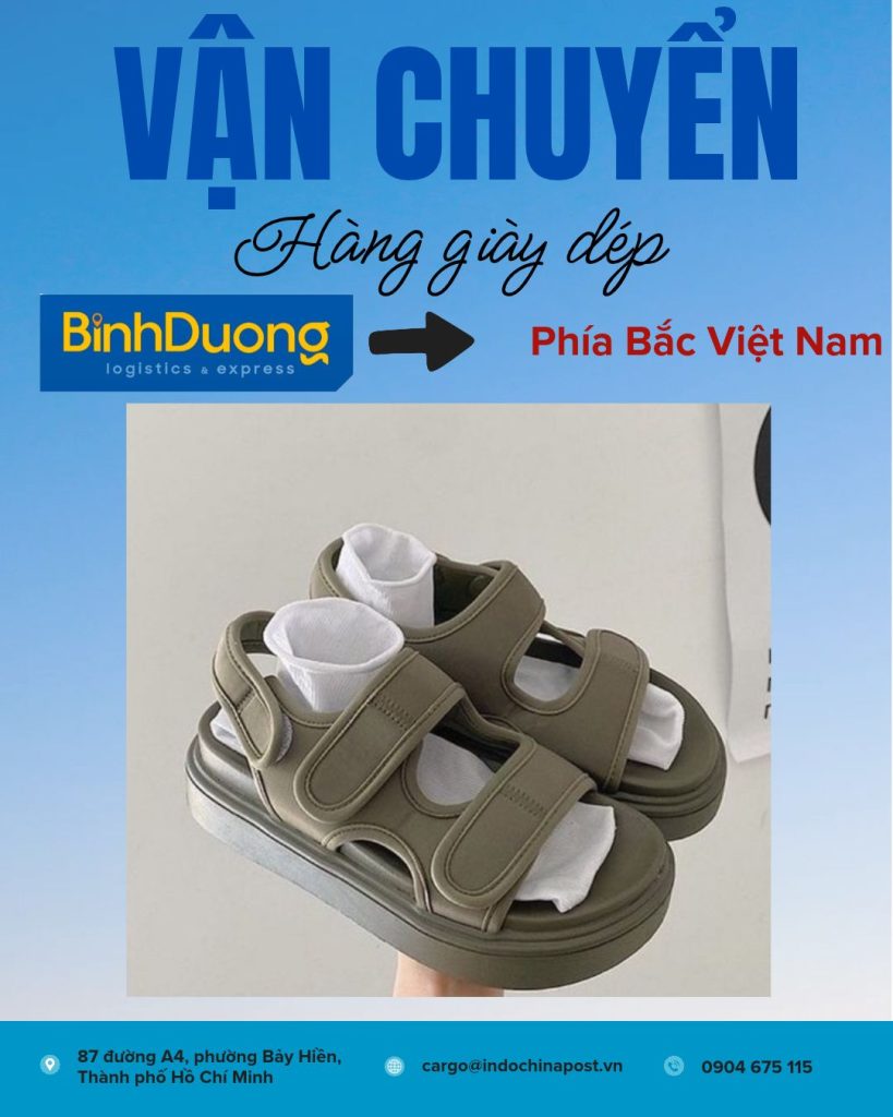 Vận chuyển hàng giày dép từ các nhà máy tại Bình Dương đi các tỉnh phía Bắc Việt Nam
