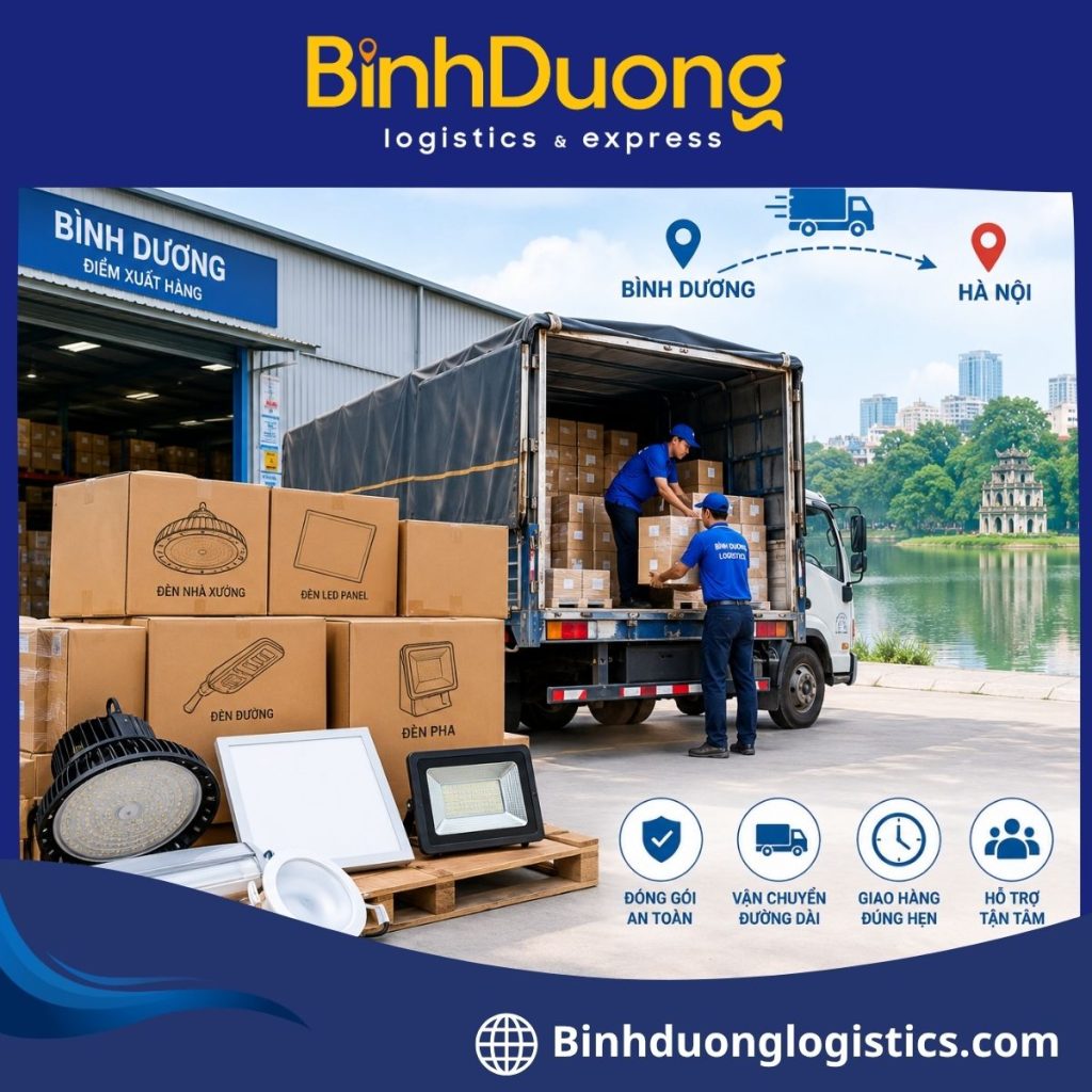 Vận chuyển đèn chiếu sáng từ Bình Dương đi Hà Nội