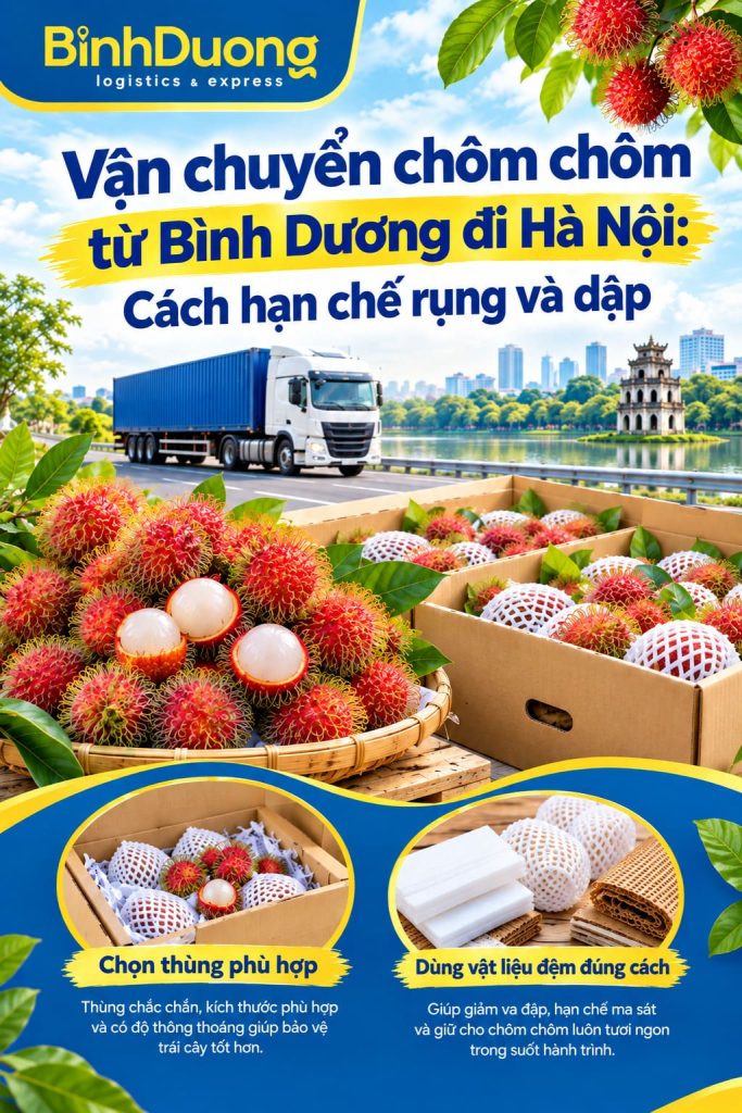 Vận chuyển chôm chôm từ Bình Dương đi Hà Nội: Cách hạn chế rụng và dập