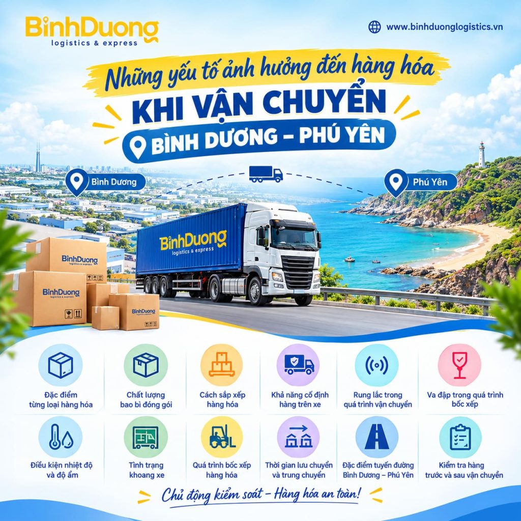 Vận chuyển hàng hóa đường dài từ Bình Dương đi Phú Yên: Những điều cần lưu ý